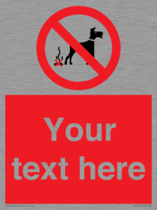Custom No Dog Fouling Sign